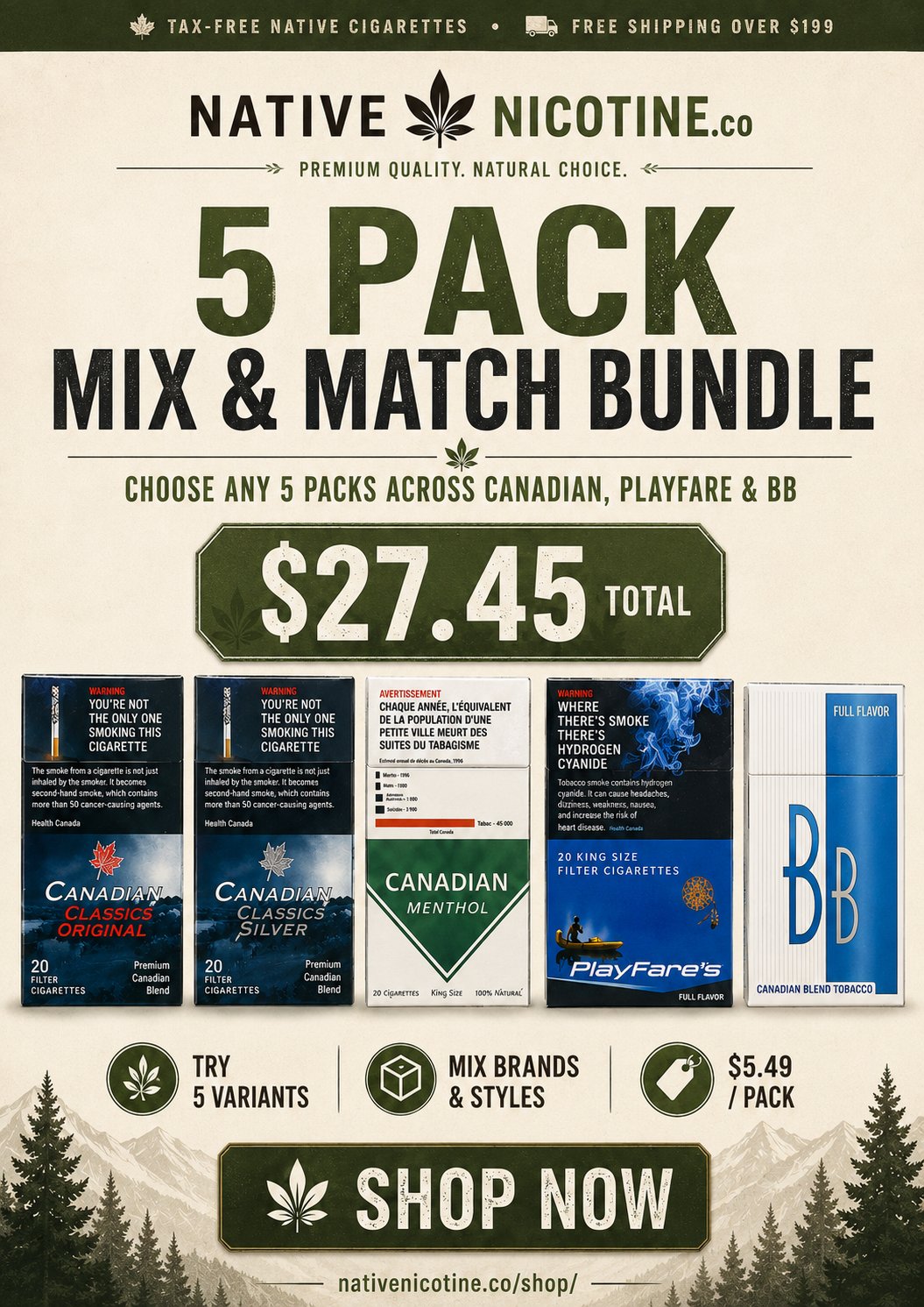 Native Nicotine 5 Pack Mix and Match Bundle 1