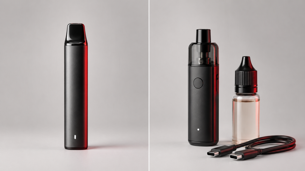 Disposable vs refillable nicotine vape comparison Canada